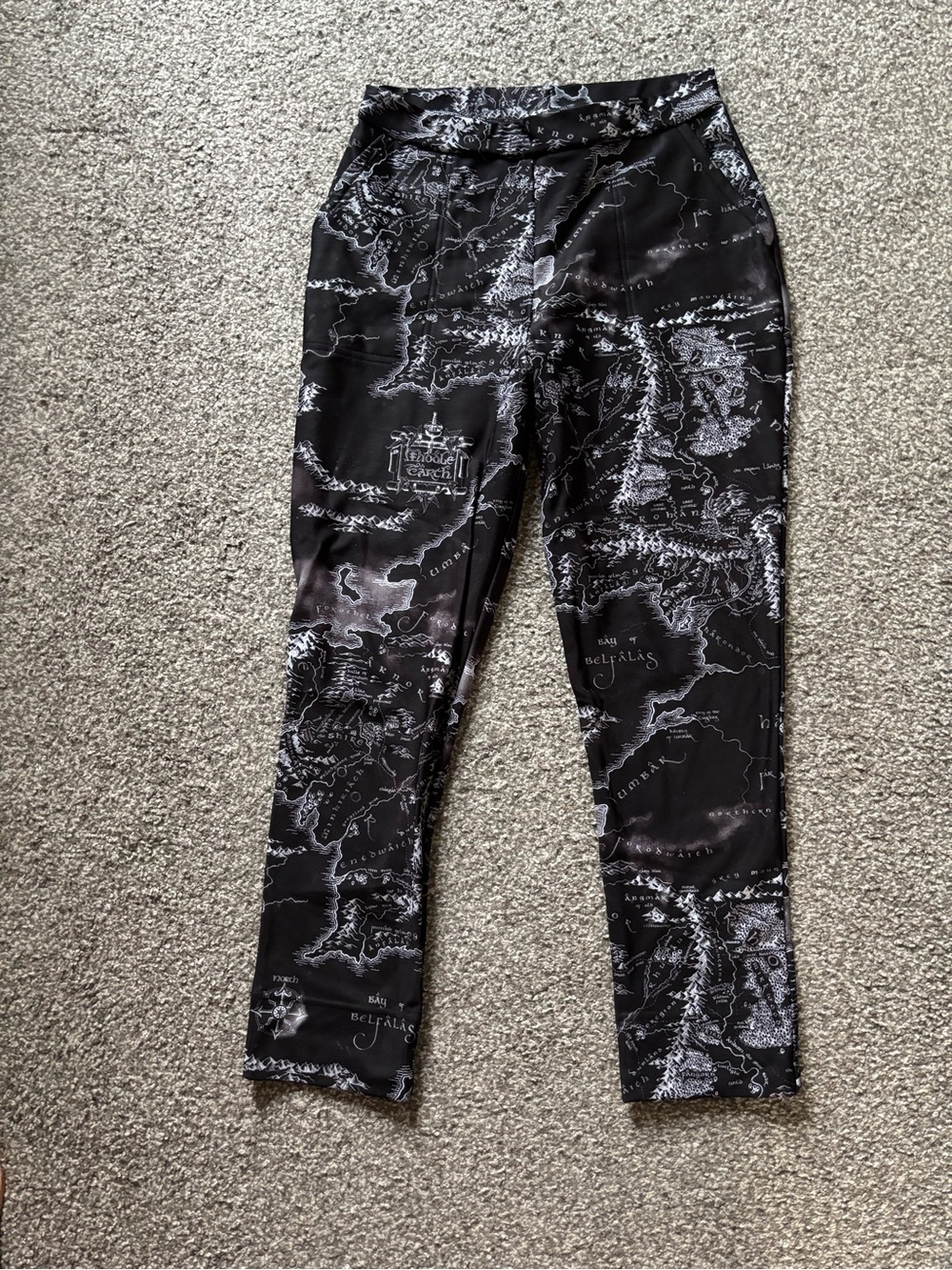 BlackMilk Black and White Lord of the Rings Map pants
